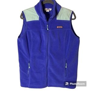 Vineyard Vines Women's Vest Large Martha's Vineyard Fleece Zip Purple Outerwear